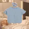 Conjunto de Verano de Seda Helada para Niñas 2025 Nuevo Elegante Vestido de Verano con Mangas Volantes y Pantalones Cortos Florales Conjunto de Dos Piezas