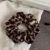 Scrunchie Retro Francés Estampado de Leopardo para Otoño Temprano para Mujer Sujetador de Cola de Caballo de Gama Alta Goma para el Cabello Cuerda para el Cabello Moño Peinado Accesorio Versátil para el Cabello