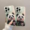O panda bonito é apropriado para a caixa do telefone da maçã 11 iphone15 da maçã da anti-gota 12 da escudo 12 da película 14promax