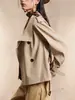 Chaqueta corta de lana para mujer con cuello alto, corte entallado, estilo europeo y americano, adecuada para ir al trabajo