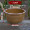 Recipiente antiguo de barro con boca ancha, adecuado para uso doméstico, un recipiente de agua corto y robusto, recipiente para vino de fermentación, recipiente de loto, cerámico compatible con nenúfares y peceras