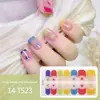Adesivos para Manicure em Gel Sem Luz de 14 Dedos Popular na Temu Transfronteiriça Adesivos de Unha à Prova d'Água de Longa Duração