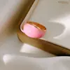 Anillo Redondo Minimalista y Elegante con Goteo de Aceite, Estilo de Nicho de Alta Gama, Joyería de Declaración Versátil a la Moda, Accesorio Único para Mujeres