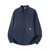 Camisa casual estilo japonés G-stone con tapeta oculta, bolsillo bordado y mangas largas holgadas para hombre