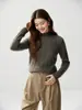 Nuevo Suéter de Cashmere Tejido en Cable de Cuello Medio Alto para Mujer, Suéter Grueso de Manga Larga, Ropa Base de Punto para Mujer