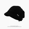 Gorro fino de primavera y otoño para mujer, gorra versátil de ala corta retro, elegante y chic, con diseño de cordón para un look casual