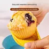 Molde redondo de silicona amarillo para magdalenas antiadherente fácil de desmoldar herramienta para hornear para hacer cupcakes pudín postre