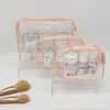 Bolsa de aseo para hombre y mujer, bolsa transparente impermeable portátil, bolsa impermeable de lote pequeño de PVC, bolsa de tamaño pequeño para cosméticos, bolsa de almacenamiento