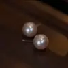 Pendientes Populares de Perlas Naturales Shijia de 10 mm en Plata 999 para Mujer, Pendientes Nuevos Populares de Gama Alta y Versátiles al por Mayor