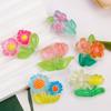 Accesorios de resina al por mayor accesorios diy pegatinas de taza de agua de doble flor transparente hielo pegamento crema accesorios para el cabello de niños pegatinas materiales hechos a mano