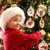 Populares Discos Redondos de Madera de Amazon Perforados a Mano Pintados a Mano Suministros Festivos Decoraciones de Árbol de Navidad con Graffiti