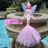 Fabricante 45 cm Vestido de Novia Musical con Luces Sirena Alas de Luz Ángel Muñeca Brillante Juguete Inteligente para Niños