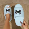Pantuflas Peludas para Mujer, Zapatos de Algodón para Interiores y Exteriores de Otoño e Invierno, Lindo Diseño de Gatito, Pantuflas de Felpa Cálidas para Maternidad, Pantuflas de Algodón de Suela Suave para Mujer