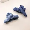 Pinza para el pelo de nube arrugada de mezclilla para mujer Pinza de tiburón 2026 Artículo popular Pasador para toda la parte trasera de la cabeza Accesorios para el cabello de alta gama