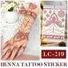 Nuevas Pegatinas de Tatuaje de Encaje de Henna Roja Transfronterizas con un Toque de Lujo, Pegatinas de Tatuaje Temporales Realistas para el Dorso de la Mano, Estilo Indio, En Stock