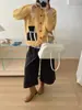 Cardigan de Tricô com Design de Desenho Animado Novo para a Primavera de 2026 Estilo Coreano Solto Macio Gola Redonda Jaqueta Suéter Versátil para Mulheres