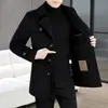 Abrigo de lana de doble cara al por mayor transfronterizo para hombre, gabardina forrada de plumón para otoño e invierno, abrigo largo de lana para hombre