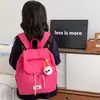 Mochila Nueva Estilo para Niñas de Jardín de Infancia, Mochila Elegante de Color Sólido con Tapa Plegable y Cierre de Cordón, Mochila Pequeña Informal para Salidas, Transfronterizo