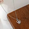 Nuevo Collar Estilo Coreano Otoño e Invierno para Mujer, Zirconio Redondo Dulce, Colgante Cuadrado de Diamante Inteligente, Cadena para Clavícula con Temperamento Lindo Venta al por Mayor