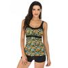 Traje de baño de dos piezas sin tirantes estampado para mujer de Amazon, estilo deportivo, alta elasticidad, bikini de secado rápido