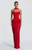 Vestido Largo Bodycon Sexy Sin Tirantes Color Sólido Estilo Nuevo Europeo y Americano 2026 Vestido de Satén con Cinta para Atar en la Cintura