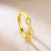 Accesorios de Venta Caliente Transfronterizos Anillo con Símbolo Infinito en Forma de Cruz Hueca de Oro de 18 Quilates Anillo Infinito Original Creativo