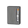 Estuche automático para cigarrillos con carga USB, encendedor automático con carga y luz, estuche para cigarrillos con 10 cargas, encendedor con grabado láser
