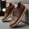 Zapatos de Moda para Hombre Transfronterizos Talla 45 plus Zapatos de Cuero Casual de Negocios Verano Bajos con Cordones Suela Suave Zapatos para Conducir Antideslizantes Resistentes al Desgaste