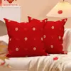 Boda Boda Almohada de Letra Roja Decoración de Habitación de Boda Cojín para Sofá de Sala de Estar Cojín Grande de Boda Respaldo de Cama