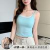 H166 Camisola Falsa de Dos Piezas Pequeña para Mujer Verano Aspecto Adelgazante con Almohadillas para el Pecho y Chicas Atrevidas Pueden Usar Tops Exteriores