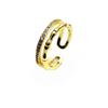 Anillo de Cobre Micro Set Zirconia Anillo Abierto Ajustable Anillo de Pétalo de Moda AMOR Forma de Corazón Anillo de Hebilla LM