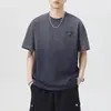 Camiseta de Manga Larga Pesada 300g Verano 2026 Degradado Lavado para Hombre Tendencia Nacional Estilo Americano Japonés Casual