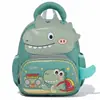 Mochila de jardim de infância para bebês e crianças pequenas, bolsa de ombro dupla com dinossauro de desenho animado, 3-5 anos, meninos e meninas, mochila anti-perda