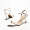 Nuevo Producto de Verano 2026: Tacones Altos de Punta Abierta para Mujer con una Sola Tira, Sandalias Sexy Versátiles que Adelgazan con Tira Trasera