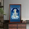 "Bodhisattva Samantan" Pigmento Mineral Thangka Interior Hogar "Bodhisattva Banki" Pared Pasillo Decorativo Colgante Pintura