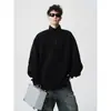 Sudadera con Capucha de Manga Raglán Patchwork de Temperamento Unisex Versátil para Otoño Hombro Normal Deportiva de Manga Larga Perezosa Casual Holgada