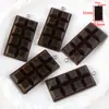 Colgante de Pan Lindo de Dibujos Animados Nudo de Agua Alcalina Artificial Colgante de Resina de Croissant y Chocolate Accesorios para Llavero DIY