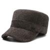 Sombreros de otoño e invierno para hombres de mediana edad y mayores, gorro de lana cálido y resistente al frío para exteriores, gorro de copa plana con forro polar y protección para los oídos para invierno