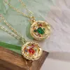 Collar Colgante de Copa del Tesoro Aogu Transfronterizo Ins Estilo Vintage Chapado en Cobre Oro de 18 Quilates Incrustado con Circonita para Mujer Cadena Versátil para Clavícula