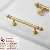 Manijas de Puerta de Gabinete de Latón de Lujo Nórdico al por Mayor Cajón Gabinete Armario Manija de un Solo Agujero Vintage Dorado Fabricante