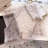 Bufanda de Seda Artística Pequeña Cuadrada para Mujer, Color Azul y Blanco Porcelana Liso Elegante, Estampado de Flor de Anacardo, Mezcla de Algodón y Lino, Para Primavera y Verano, Bufanda Cálida para Proteger el Cuello