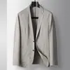 Traje Casual para Hombre 2026 Primavera/Verano Lyocell Chaqueta de Botonadura Única de Alta Gama para Jóvenes, Abrigo de Lino de Lujo para Negocios sin Planchar