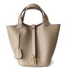 Bolsa Feminina Estilo Cesta de Couro Bovino de Primeira Camada, Bolsa Saco de Couro Genuíno, Bolsa de Mão, Bolsa para o Dia a Dia, Padrão Granulado, Bolsa de Mão para Mãe, Leve