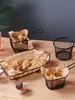 Canasta para Papas Fritas, Canasta para Snacks, Canasta Creativa para Pollo Frito, Canasta para Snacks, Plato para Comida Frita, Plato para Papas Fritas de Tienda de Té de Leche, Vajilla Comercial