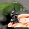 Pavilhão Hexagonal Haoshizhai Estilo Chinês Ornamento Zen Micro Paisagem Decoração Aquário Prato de Hotel Decoração Torre Pequena