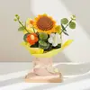 Artesanía Transfronteriza Tejido Ramo Pomposo Girasol Rosa Flor de Lana Flor Artificial Cubo de Abrazo Adorno Regalo