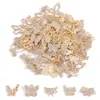 Nuevo Colgante de Mariposa con Incrustaciones de Diamantes Dorados Aleación KC para Pulsera, Llavero, Collar, Pendiente Decoración Colgante W686