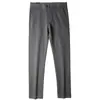 Estación europea otoño e invierno algodón grueso elástico lavado pantalones para hombre cintura media rectos holgados pantalones casuales de negocios para hombre