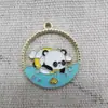 Fofo Desenho Animado Coleção Panda Vermelho Chinês Polygonatum Diu Xun Joias DIY Pulseira de Liga Pingente Chaveiro Acessórios
