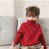 [em estoque outono e inverno novo gola alta meia versão coreana de suéter para meninos e meninas bebê cor sólida estilo estrangeiro suéter versátil para se aquecer